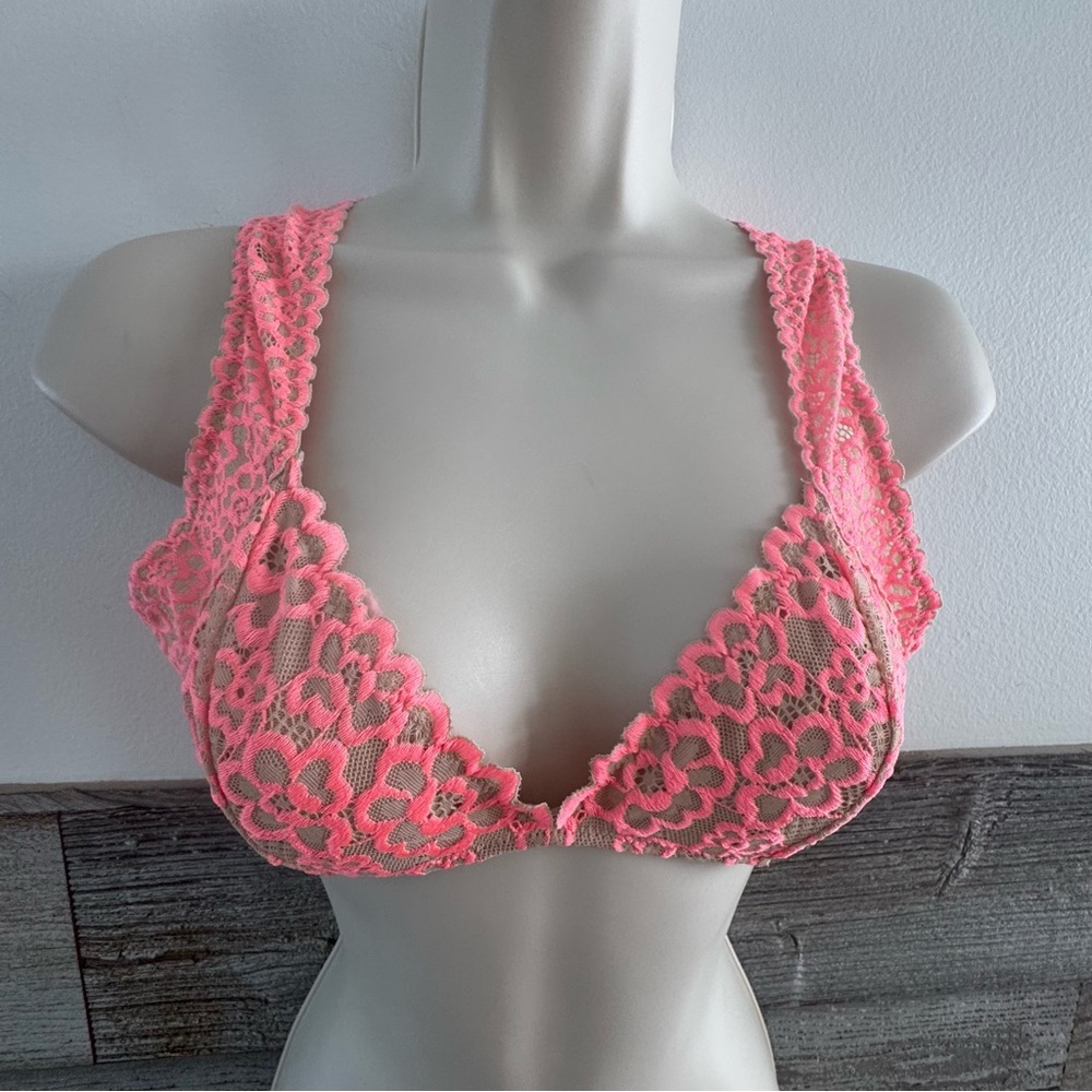 Free People The Upside Down Black Lace Bralette Size Small